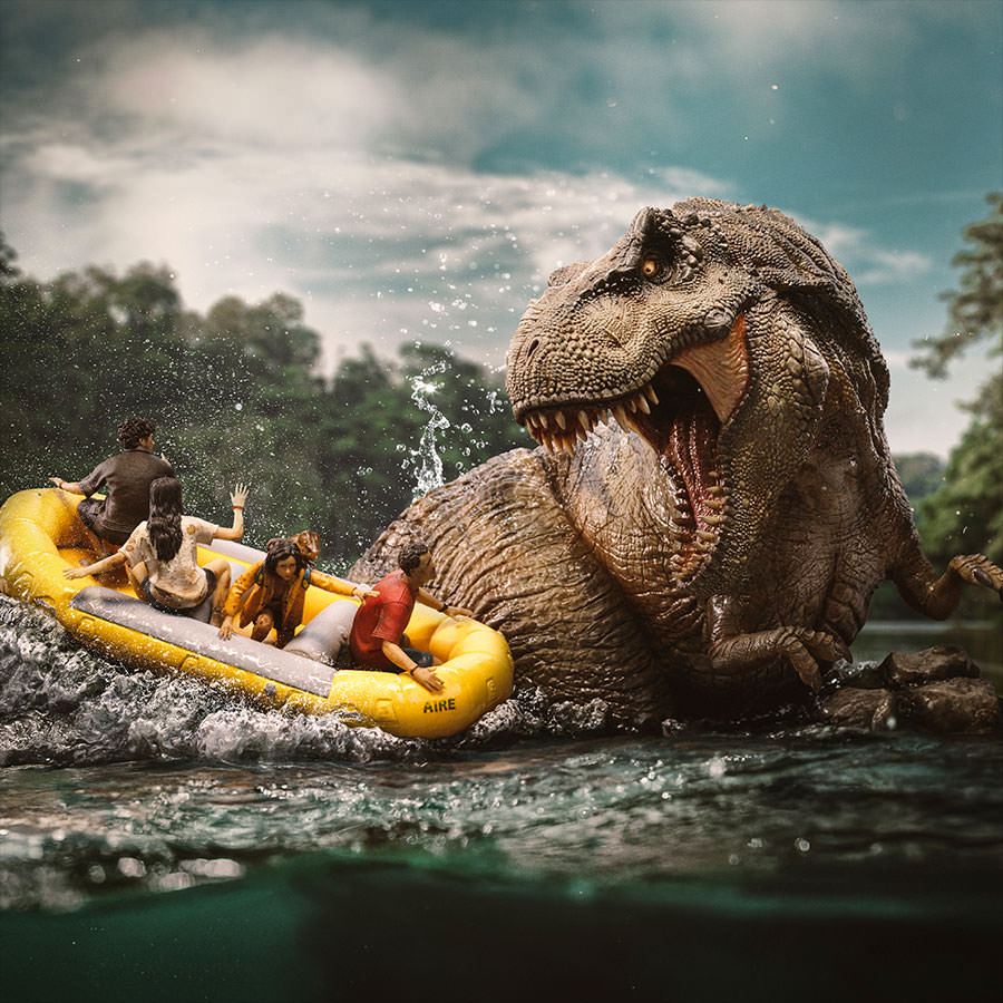 T-Rex River Attack by Iron Studios