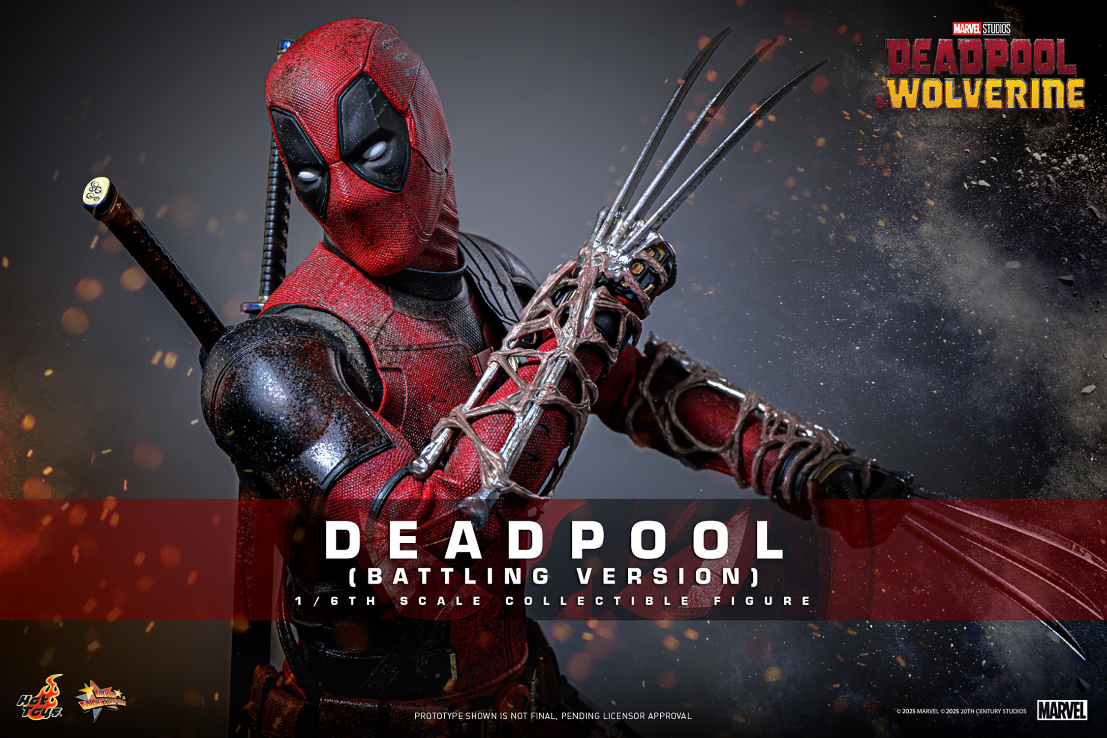 Marvel Deadpool Battling Version sixth-scale figure — prototype view 1