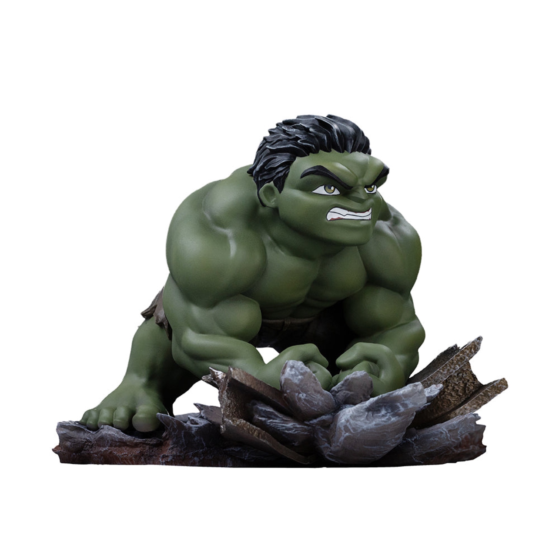 Iron Studios Hulk Brand New Day MiniCo statue crouching over broken structural debris